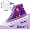 K KomForme Toddler Sneakers Girls Canvas High Top Walking Shoes with Hook and Loops(Purple Sequin)