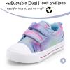 K KomForme Toddler Sneakers for Boys and Girls Dual Hook and Loops Sneakers Baby Canvas Shoes(Blue Tie-dye)