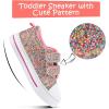 K KomForme Toddler Sneakers for Boys and Girls Dual Hook and Loops Sneakers Baby Canvas Shoes(Colorful Glitter)