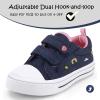 K KomForme Toddler Sneakers for Boys and Girls Dual Hook and Loops Sneakers Baby Canvas Shoes(Denim Blue)