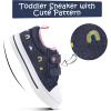 K KomForme Toddler Sneakers for Boys and Girls Dual Hook and Loops Sneakers Baby Canvas Shoes(Denim Blue)