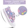 K KomForme Toddler Sneakers for Boys and Girls Dual Hook and Loops Sneakers Baby Canvas Shoes(Purple Unicorn)