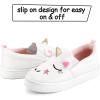 K KomForme Toddler Sneakers for Girls Boys Slip On Canvas Walking Shoes(A-unicorn 3d)