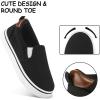 K KomForme Toddler Sneakers for Girls Boys Slip On Canvas Walking Shoes(Black)