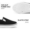 K KomForme Toddler Sneakers for Girls Boys Slip On Canvas Walking Shoes(Black)