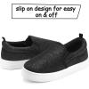 K KomForme Toddler Sneakers for Girls Boys Slip On Canvas Walking Shoes(Black Glitter)