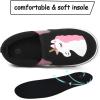 K KomForme Toddler Sneakers for Girls Boys Slip On Canvas Walking Shoes(Black With Pink)