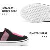 K KomForme Toddler Sneakers for Girls Boys Slip On Canvas Walking Shoes(Black With Pink)
