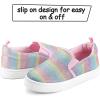 K KomForme Toddler Sneakers for Girls Boys Slip On Canvas Walking Shoes(Color Glitter)