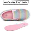 K KomForme Toddler Sneakers for Girls Boys Slip On Canvas Walking Shoes(Color Glitter)