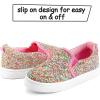 K KomForme Toddler Sneakers for Girls Boys Slip On Canvas Walking Shoes(Colorful)