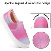 K KomForme Toddler Sneakers for Girls Boys Slip On Canvas Walking Shoes(Gradient Glitter)
