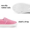 K KomForme Toddler Sneakers for Girls Boys Slip On Canvas Walking Shoes(Pink)