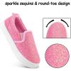 K KomForme Toddler Sneakers for Girls Boys Slip On Canvas Walking Shoes(Pink)