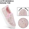 K KomForme Toddler Sneakers for Girls Boys Slip On Canvas Walking Shoes(Pink Glitter)