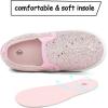 K KomForme Toddler Sneakers for Girls Boys Slip On Canvas Walking Shoes(Pink Glitter)