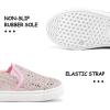K KomForme Toddler Sneakers for Girls Boys Slip On Canvas Walking Shoes(Pink Glitter)
