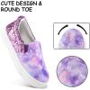 K KomForme Toddler Sneakers for Girls Boys Slip On Canvas Walking Shoes(Purple Glitter)