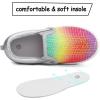K KomForme Toddler Sneakers for Girls Boys Slip On Canvas Walking Shoes(Rainbow Sequin)
