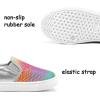 K KomForme Toddler Sneakers for Girls Boys Slip On Canvas Walking Shoes(Rainbow Sequin)