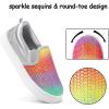 K KomForme Toddler Sneakers for Girls Boys Slip On Canvas Walking Shoes(Rainbow Sequin)
