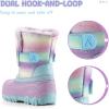 K KomForme Waterproof Girls Snow Boots with Faux Fur Lining, Warm Winter Shoes for Kids (Toddler/Little Kid/Big Kid)(Gradient Glitter)