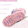 K KomForme Waterproof Girls Snow Boots with Faux Fur Lining, Warm Winter Shoes for Kids (Toddler/Little Kid/Big Kid)(Pink Unicorn)
