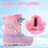 K KomForme Waterproof Girls Snow Boots with Faux Fur Lining, Warm Winter Shoes for Kids (Toddler/Little Kid/Big Kid)(Pink Unicorn)