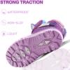 K KomForme Waterproof Girls Snow Boots with Faux Fur Lining, Warm Winter Shoes for Kids (Toddler/Little Kid/Big Kid)(Purple Unicorn)
