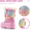 K KomForme Waterproof Girls Snow Boots with Faux Fur Lining, Warm Winter Shoes for Kids (Toddler/Little Kid/Big Kid)(Rainbow Glitter)