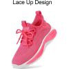 RUNSIDE Boys Girls Sneakers, Lace up Kids Tennis Shoes for Walking/Running Lightweight Breathable Gym Shoes Outdoor, Little Kid/Big Kid(Hot Pink)