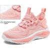 RUNSIDE Boys Girls Sneakers, Lace up Kids Tennis Shoes for Walking/Running Lightweight Breathable Gym Shoes Outdoor, Little Kid/Big Kid(Pink)