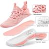 RUNSIDE Boys Girls Sneakers, Lace up Kids Tennis Shoes for Walking/Running Lightweight Breathable Gym Shoes Outdoor, Little Kid/Big Kid(Pink)