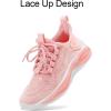 RUNSIDE Boys Girls Sneakers, Lace up Kids Tennis Shoes for Walking/Running Lightweight Breathable Gym Shoes Outdoor, Little Kid/Big Kid(Pink)