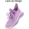 RUNSIDE Boys Girls Sneakers, Lace up Kids Tennis Shoes for Walking/Running Lightweight Breathable Gym Shoes Outdoor, Little Kid/Big Kid(Purple)