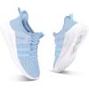 RUNSIDE Boys Girls Tennis Shoes Kids Lightweight Breathable Sneakers Lace-up Running Athletic Shoes for Toddler/Little Kid/Big Kid(Baby Blue)
