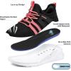 RUNSIDE Boys Girls Tennis Shoes Kids Lightweight Breathable Sneakers Lace-up Running Athletic Shoes for Toddler/Little Kid/Big Kid(Black Pink)