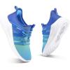 RUNSIDE Boys Girls Tennis Shoes Kids Lightweight Breathable Sneakers Lace-up Running Athletic Shoes for Toddler/Little Kid/Big Kid(Gradient Blue)