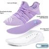 RUNSIDE Boys Girls Tennis Shoes Kids Lightweight Breathable Sneakers Lace-up Running Athletic Shoes for Toddler/Little Kid/Big Kid(Light Purple)