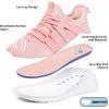 RUNSIDE Boys Girls Tennis Shoes Kids Lightweight Breathable Sneakers Lace-up Running Athletic Shoes for Toddler/Little Kid/Big Kid(Pink)