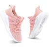 RUNSIDE Boys Girls Tennis Shoes Kids Lightweight Breathable Sneakers Lace-up Running Athletic Shoes for Toddler/Little Kid/Big Kid(Pink)