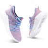 RUNSIDE Boys Girls Tennis Shoes Kids Lightweight Breathable Sneakers Lace-up Running Athletic Shoes for Toddler/Little Kid/Big Kid(Purple)