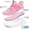 RUNSIDE Boys Girls Tennis Shoes Kids Lightweight Breathable Sneakers Lace-up Running Athletic Shoes for Toddler/Little Kid/Big Kid(Rose)
