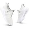 RUNSIDE Boys Girls Tennis Shoes Kids Lightweight Breathable Sneakers Lace-up Running Athletic Shoes for Toddler/Little Kid/Big Kid(White)
