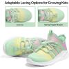 RUNSIDE Girls Tennis Shoes Lightweight Sports Kids Sneakers Lace-up for Running/Walking, Toddler/Little Kid/Big Kid(Gradient Yellow)