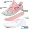 RUNSIDE Girls Tennis Shoes Lightweight Sports Kids Sneakers Lace-up for Running/Walking, Toddler/Little Kid/Big Kid(Rainbow Pink)