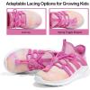 RUNSIDE Girls Tennis Shoes Lightweight Sports Kids Sneakers Lace-up for Running/Walking, Toddler/Little Kid/Big Kid(Rose)
