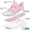RUNSIDE Girls Tennis Shoes Lightweight Sports Kids Sneakers Lace-up for Running/Walking, Toddler/Little Kid/Big Kid(Sparkly Pink)