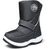 K KomForme Boys Girls Snow Boots Waterproof Winter Outdoor Boots(Toddler/Little Kid/Big Kid)(Black)
