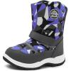 K KomForme Boys Girls Snow Boots Waterproof Winter Outdoor Boots(Toddler/Little Kid/Big Kid)(Blue/Gray)